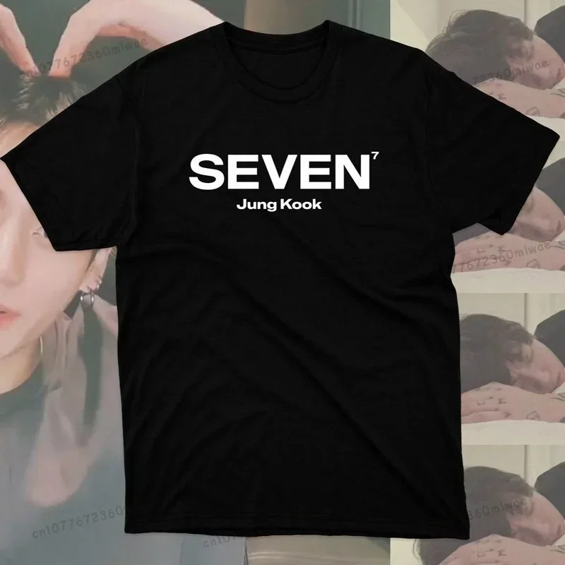 JungKook Seven T Shirt Men Women Harajuku Graphic Letter T-Shirt High Quality Casual Cotton 2023 Tees Shirts Tops Clothes