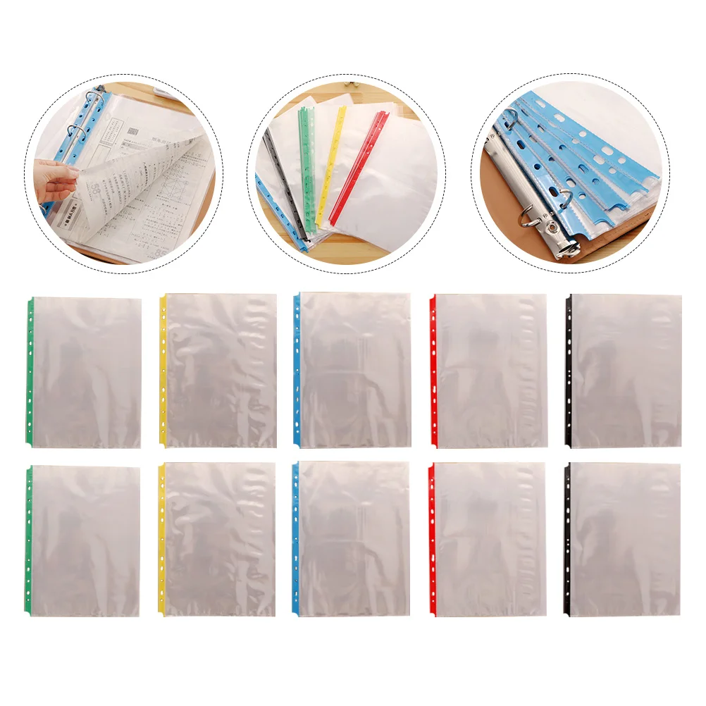 

100pcs A4 Sheet Protectors 11 Hole Clear Page Protectors For Binder Document Sleeves For School Office Home Use