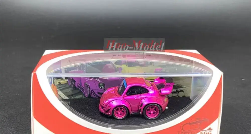 Little Egg 1/64 For Porsche 993 RWB Q Car Model Alloy Diecast Simulation Toys Boys Birthday Gifts Hobby Display Collection Pink