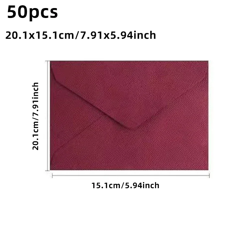 50 stks/partij 20.1x15.1 cm Enveloppen voor Trouwkaarten Business hoogwaardige 250g Textuur Papier Briefpapier Leveringen opbergtas