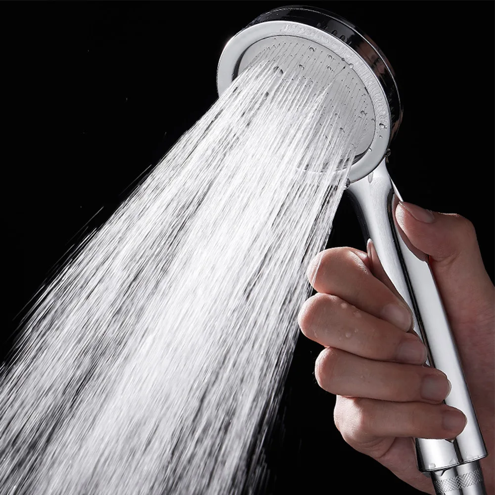 

Booster Shower Shower Head Home Improvement Silver 1pc ABS Plastic Hand Hold Round Bathroom Accessories Replacement