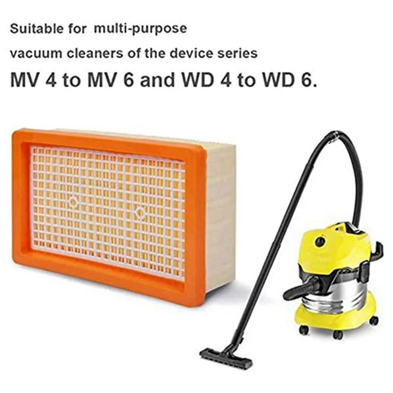 ABJO-สําหรับ KARCHER MV4 MV5 MV6 WD4 WD5 WD6 เครื่องดูดฝุ่น 2.863-005.0 ตัวกรอง Hepa เปลี่ยนชิ้นส่วน