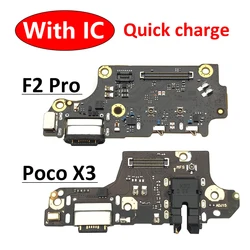 New For Xiaomi Poco F2 Pro USB Charging Connector Board Port Dock With Microphone Flex Cable For Xiaomi Mi Poco X3 NFC Pro