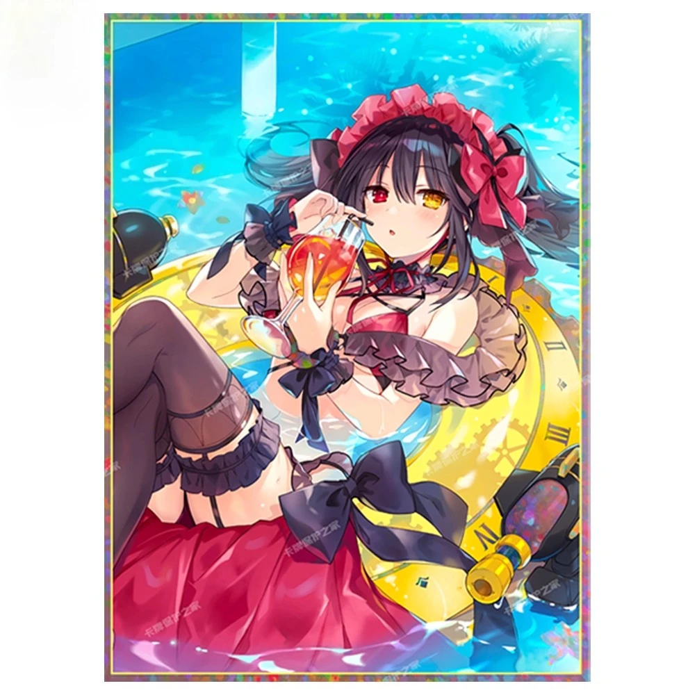 

60 шт./компл., DATE A LIVE Tokisaki Kurumi PTCG 66*91 мм, рукава для карт аниме, периферийные устройства аниме, коллекционная карта для игр, праздничный подарок