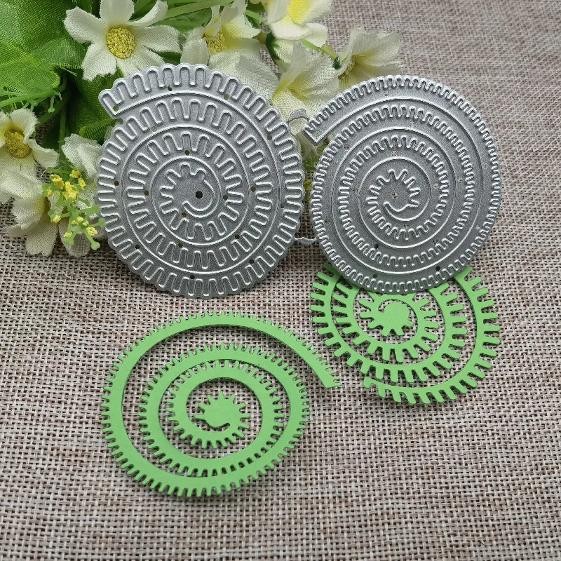 2pcs 3D Garland Spiral Flower Cutting Dies Stencils For DIY Scrapbooking Decorative Embossing Handcraft Die Cutting Template