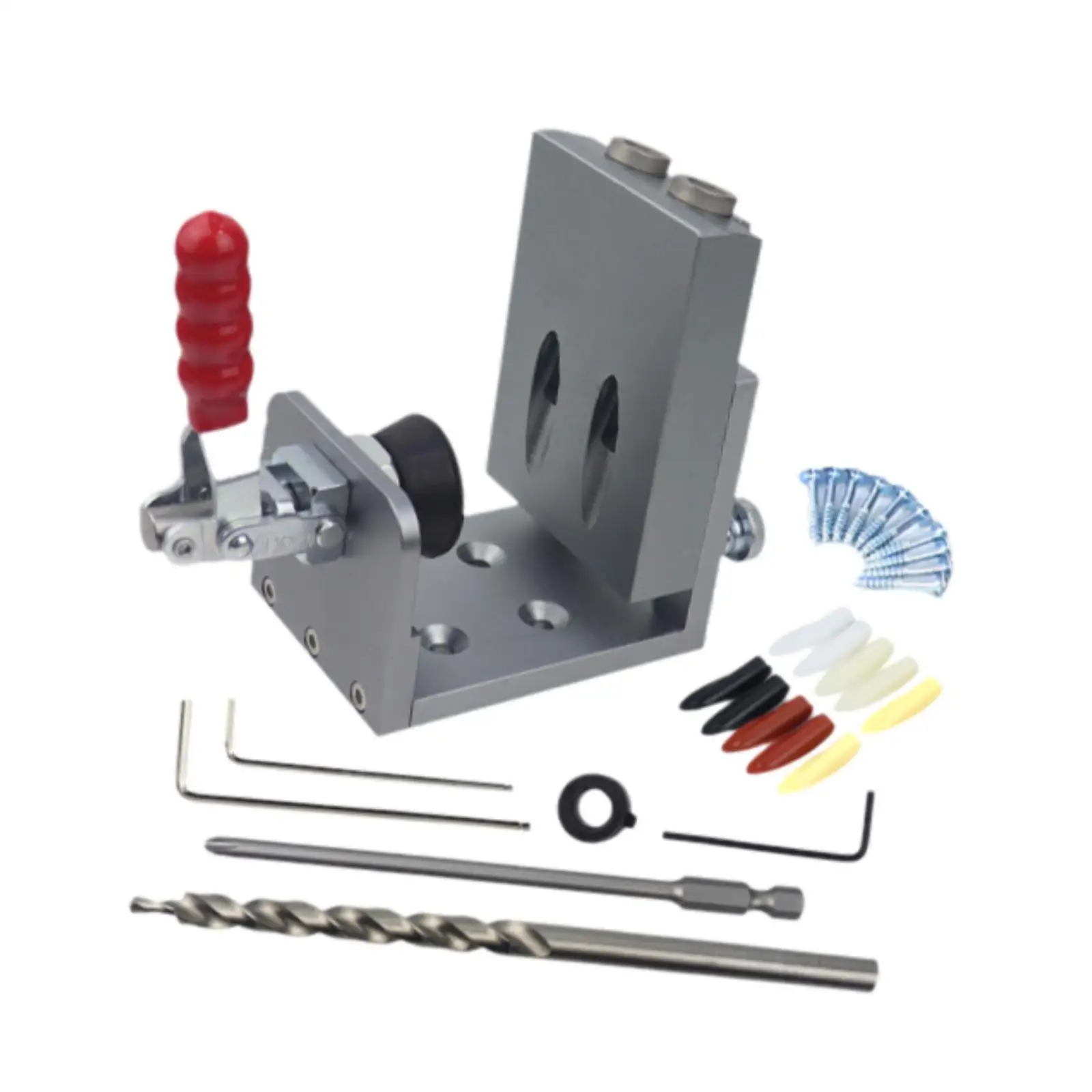 Pocket Hole Jig Kit for Materials Within 30 mm Thickness Versatile Accurate Measurement Adjustable Oblique Hole Positioning Tool