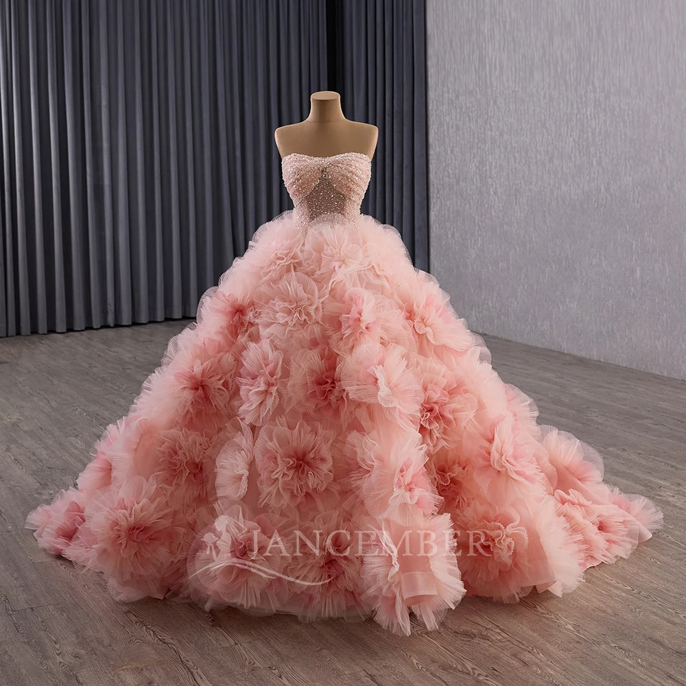 

Кружевное платье Quinceanera, бальное платье, 2025 год, с оборками, милое платье 16, без бретелек с блестками, платья на заказ, платья de 15 quinceañera RSM251055