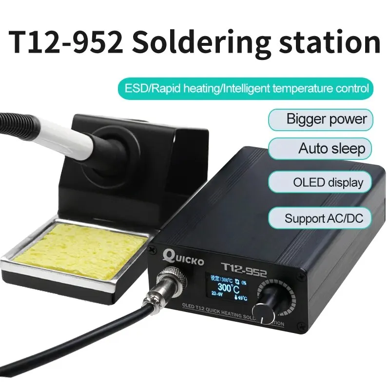 Quick Heating T12 Soldering Station Electronic Welding Iron STC T12-952 OLED Digital Soldering Iron QUICKO