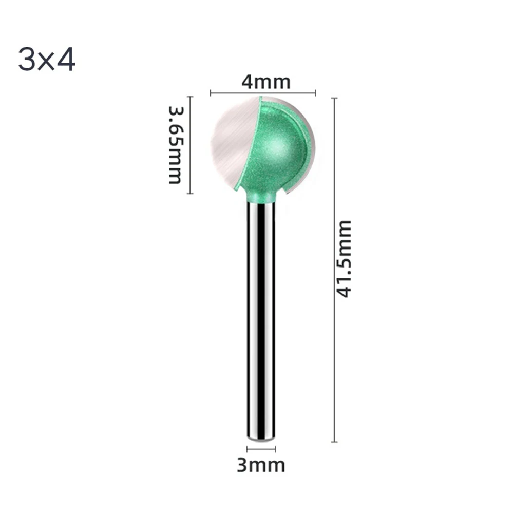 3mm Handle Ball Cutter Wood Root Carving Head Straight Handle Grinding Head Power Tools Accessories