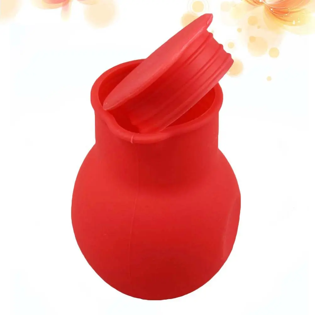 Olla de Silicona Roja para Derretir Chocolate, Olla para Microondas, Herramienta para Derretir Mantequilla, Calentar Leche y Servir Salsas, Utensilio de Silicona