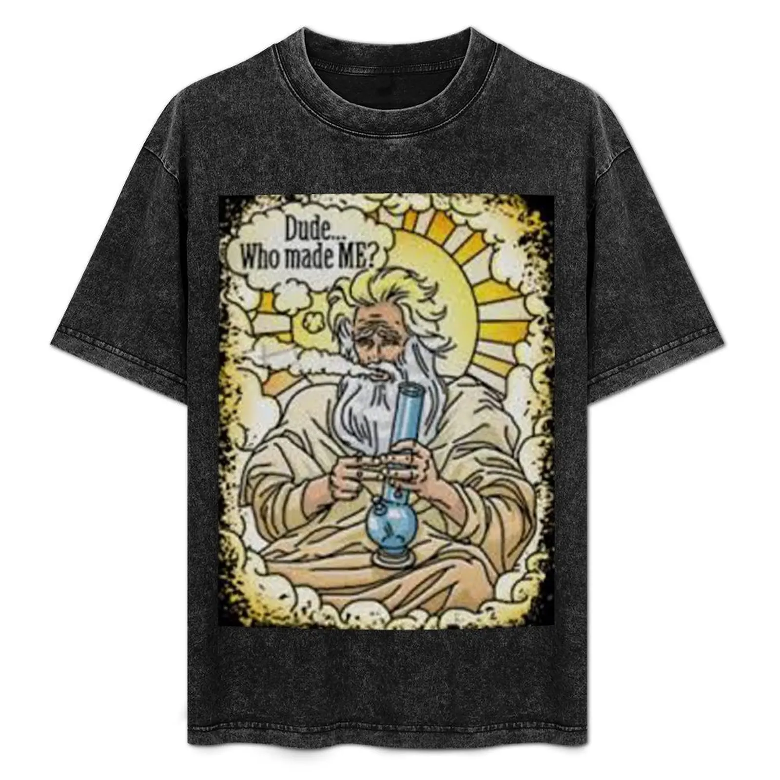 God with bong image T-Shirt sweat blue archive kawaii clothes shirts graphic mens champion t shirts