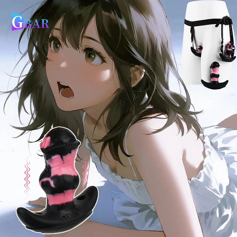 GBAR-vibrador tipo bala portátil, tapón Anal con correa, consolador de caballo vibratorio, mordaza para la boca, masajeador Anal, juguete sexual BDSM para masturbador adulto
