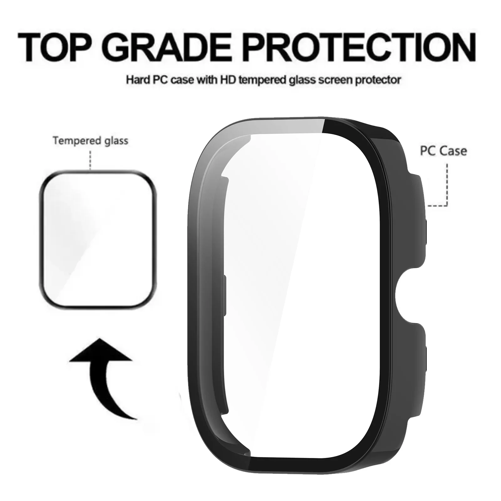 حافظة من الزجاج المقسى + PC لساعة Xiaomi Redmi 5 /Watch 4 ساعة ذكية واقي للشاشة ممتص للصدمات لساعة Redmi 5 ملحقات غطاء