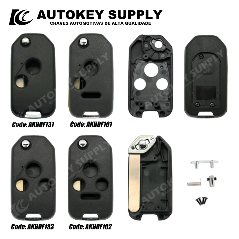 

Autokeysupply AKHDF101 AKHDF102 AKHDF133 AKHDF131 2/2+1/3/3+1 Button Modified Flip Car Key Shell (New Style) For Honda
