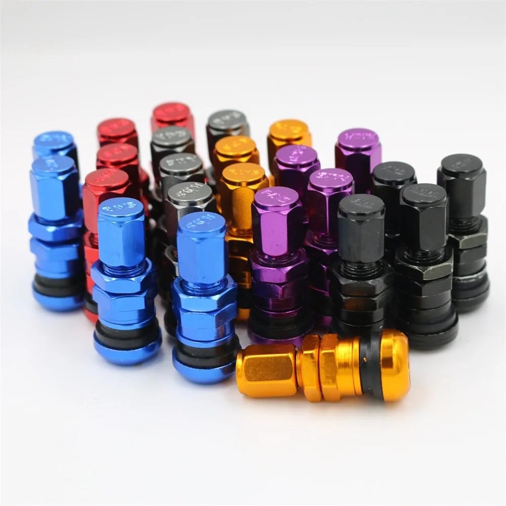 1pcs🌟Universal Car Tubeless Wheel tayar Tyre Valve Stems Tire Aluminum Stem Air Cap Colour Grey Blue Red Gold Silver Black