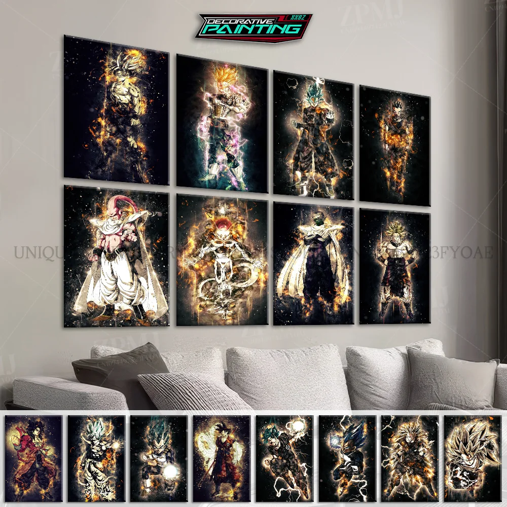 

Japanese Anime Dragon Ball Canvas Prints Poster Son Goku Figures Wall Artwork Painting Living Room Pictures Home Decor No Frame