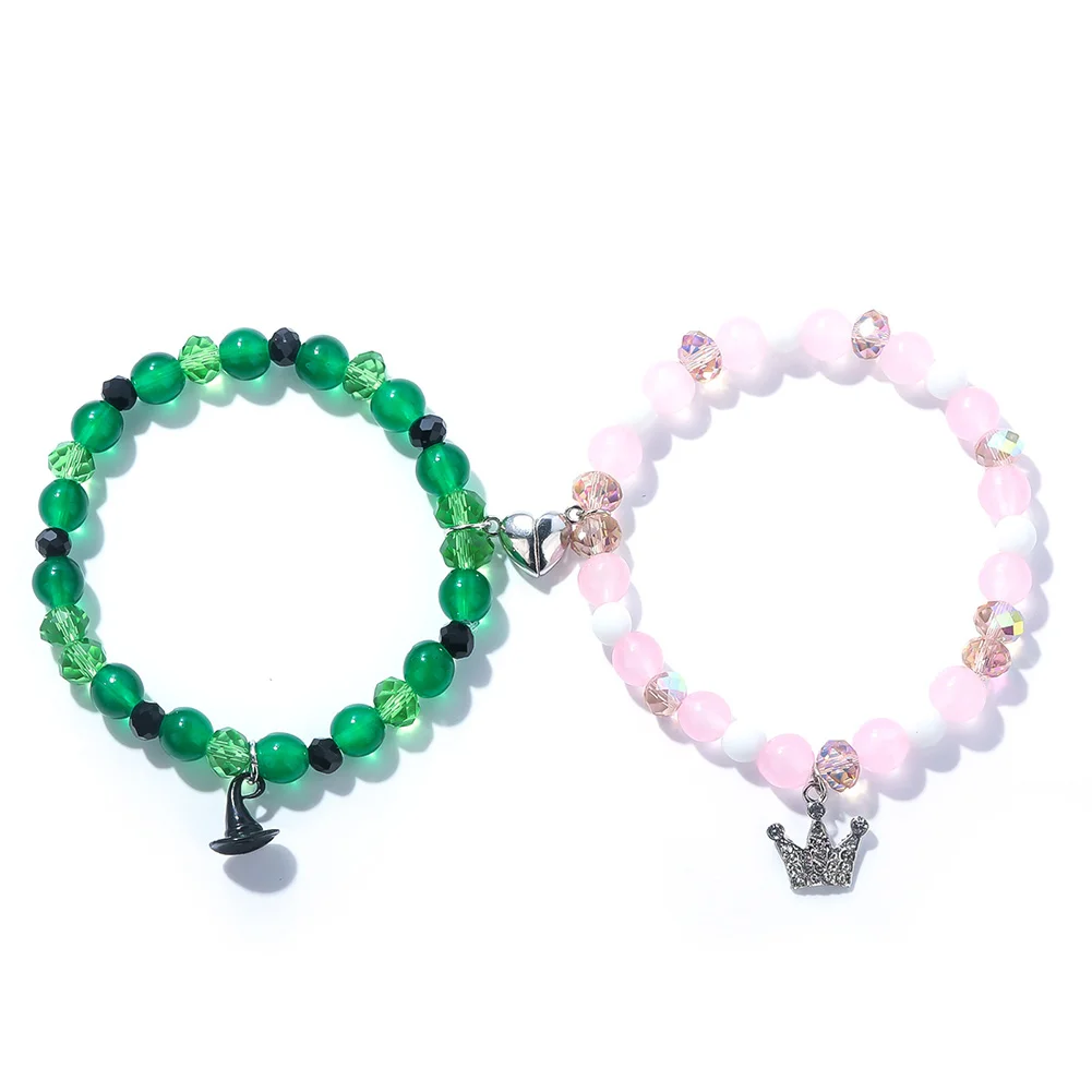 Película malvada amistad pulseras a juego collar de Cosplay cuello encaje accesorios de disfraz pulsera verde rosa accesorios de Halloween