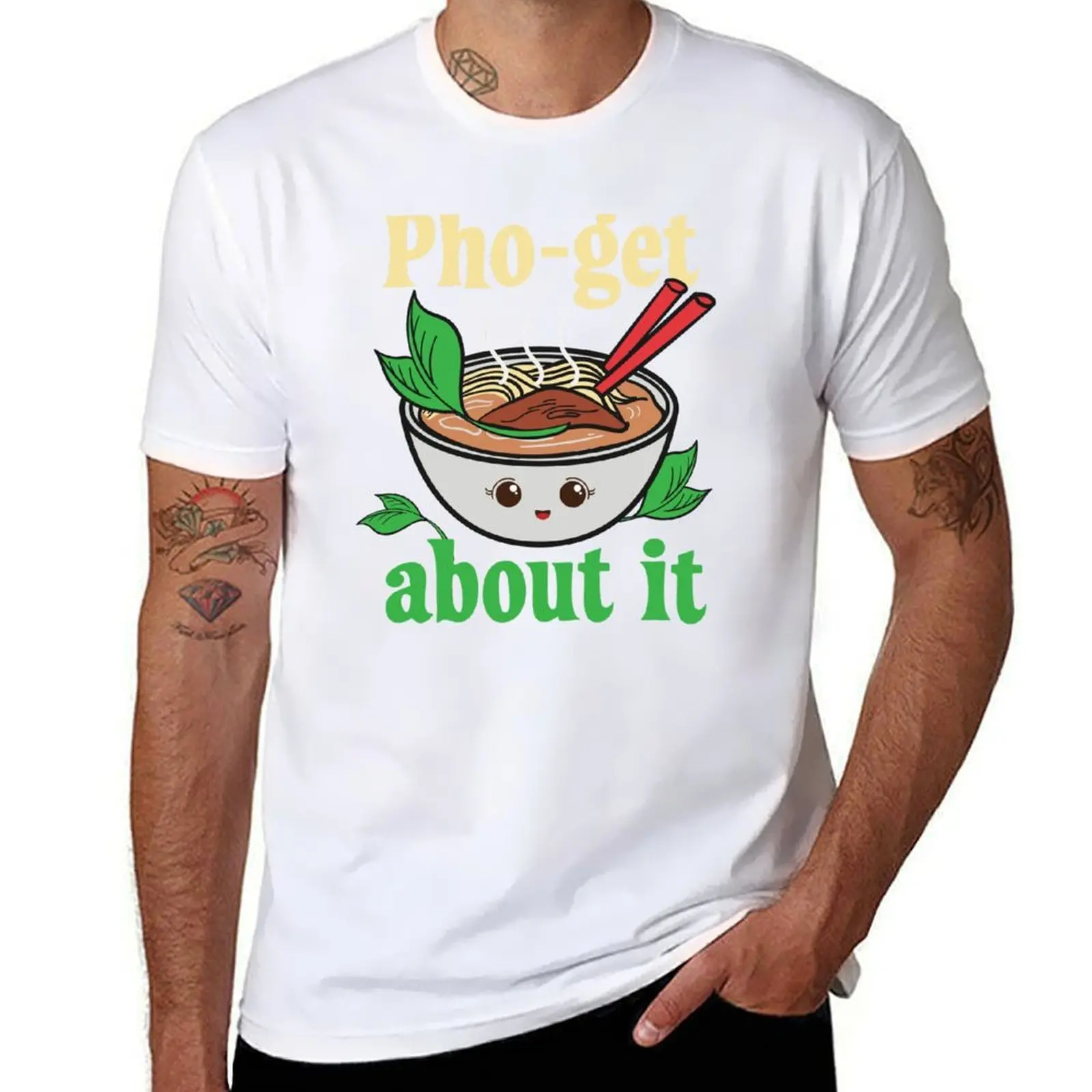 

Pho-get About It Cute Kawaii Funny Ramen Pun T-Shirt t shirts for man slim fit t shirt for man 100 percent cotton T-Shirt