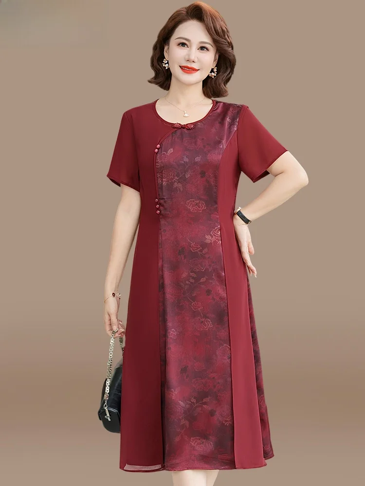 

Летняя модная одежда: традиционные китайские платья для свадеб, для женщин среднего и старшего возраста.