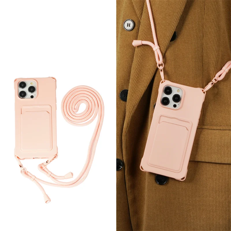

Strap Case For Samsung Galaxy A35 A55 A15 A14 A54 A34 A53 A56 5G Shockproof Wallet Card Slots Crossbody Necklace Lanyard Cover