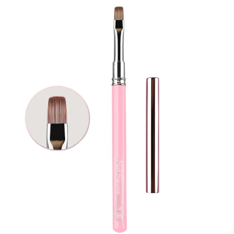 1/3PCS Pink Round Handle Gel Painting Brush Nail Art For Gel Tip Extension Acrylic Builder Accessory Nail Art Brushes