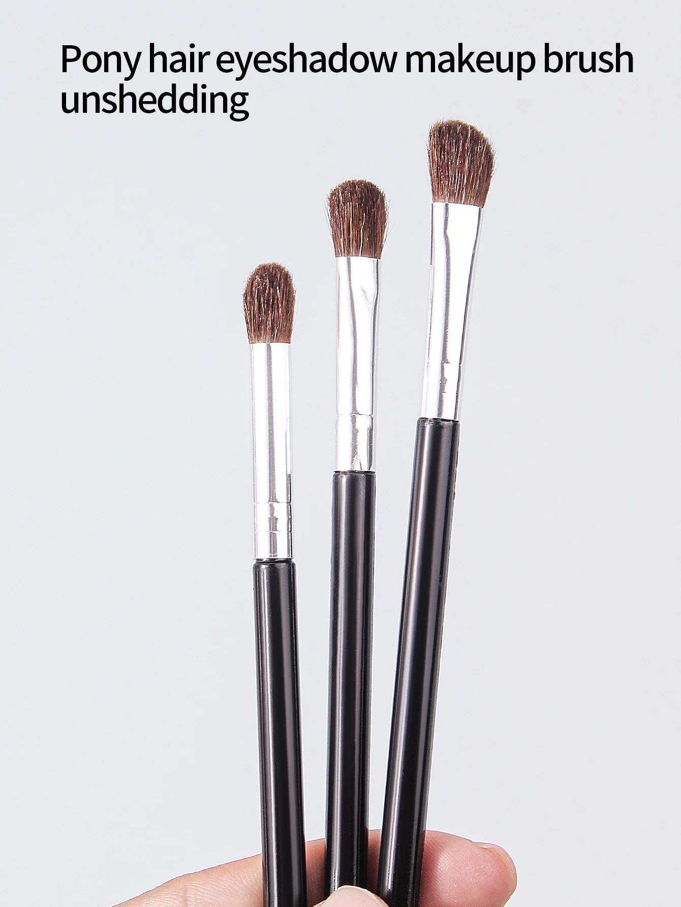 3 Stück kleiner Rosshaar-Lidschattenpinsel, Smuder-Pinsel, Detailpinsel, Augen-Make-up-Pinsel + 3 Stück weiche Mini-Daumen-Puderquaste