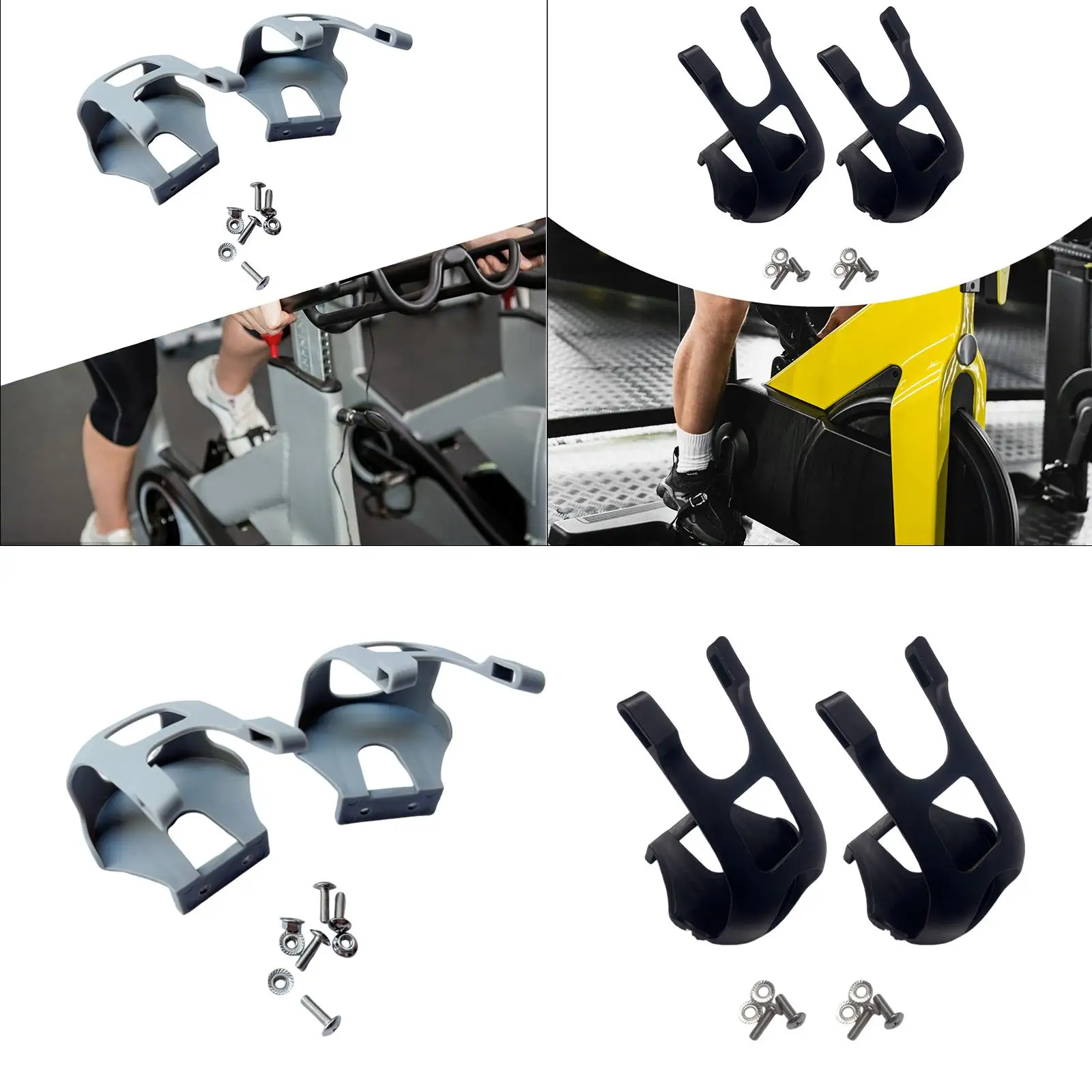 Exercise Bike Toe Clips Mountain Bicycle Half Toe Clips Replace Easy to Install, without Straps for Home Gym Stationary Bikes