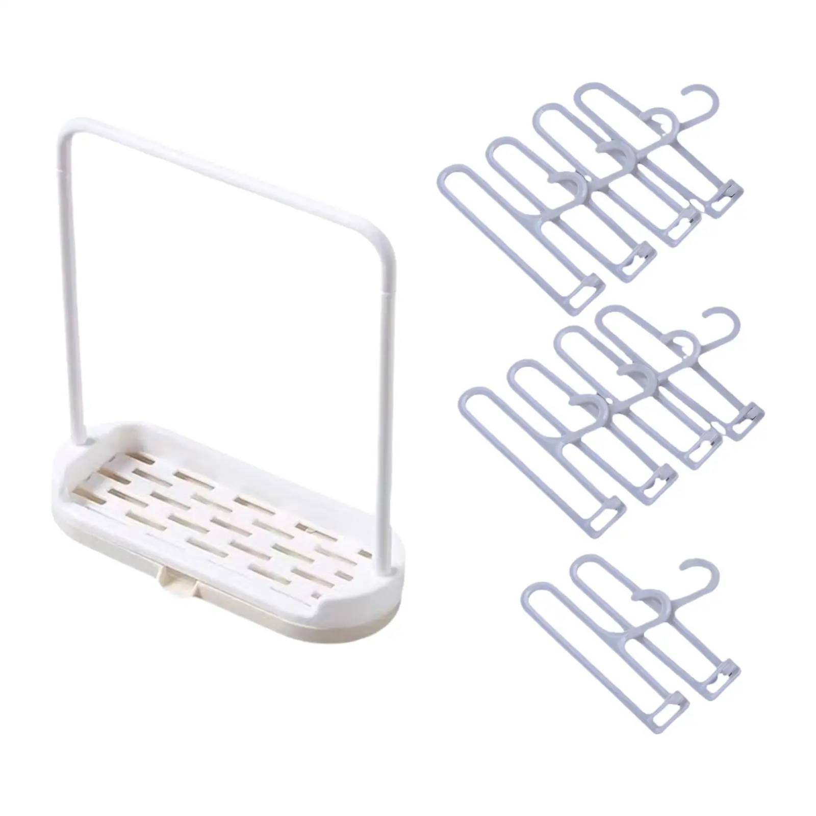 Appendiabiti in miniatura Scaffale portaoggetti Espositore per mobili in miniatura 10 grucce