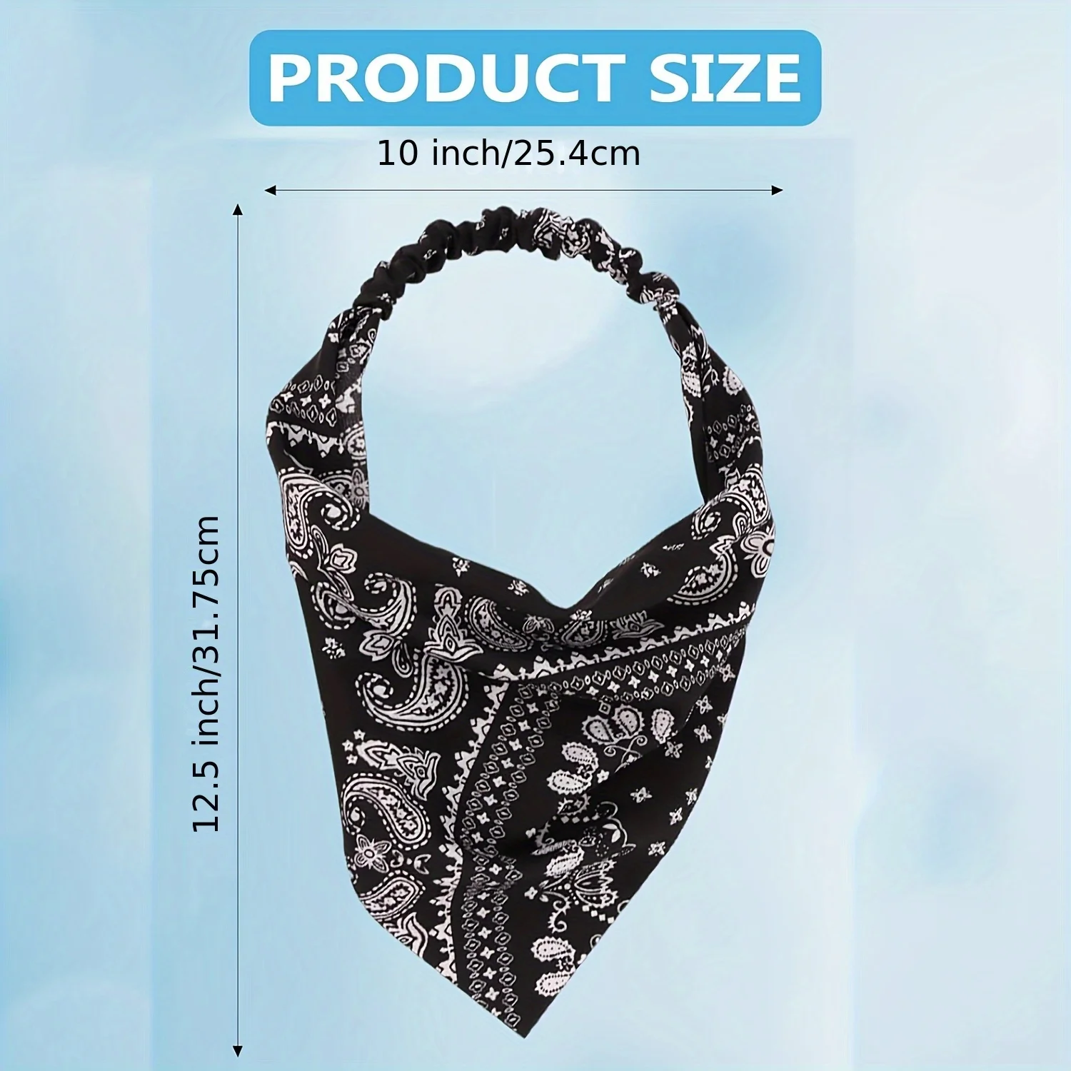 レディース三角弾性ヘッドスカーフ、レトロボヘミアンスタイルの滑り止めヘアアクセサリー4個。