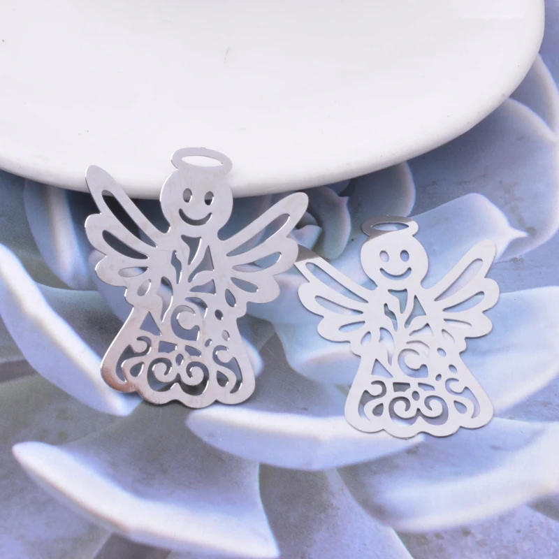 30 Stück/Set AB7410 38*33 Messing Anhänger mit lächelndem Gesicht und Engel-Motiv, bunte goldfarbene Schmuckmaterialien, geeignet für DIY-Ohrringe – Detail 12