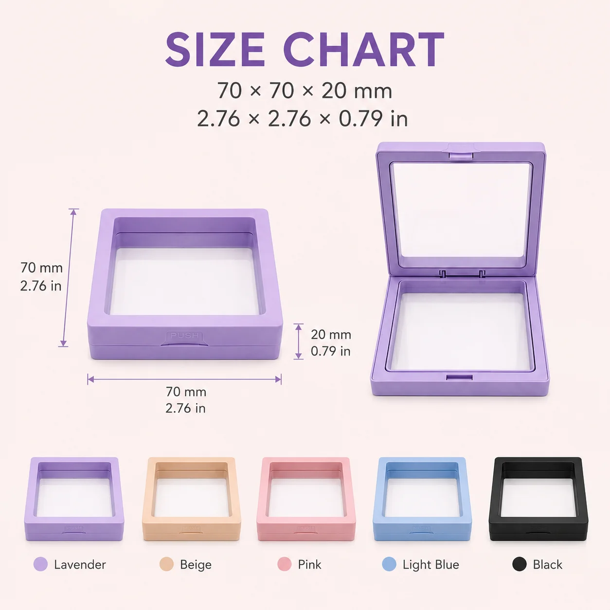 1Pc 7x7cm PE Membrane Jewelry Display Box 5 Colors Dustproof Anti-Oxidation for Earrings Necklace Ring Jewelry Packaging