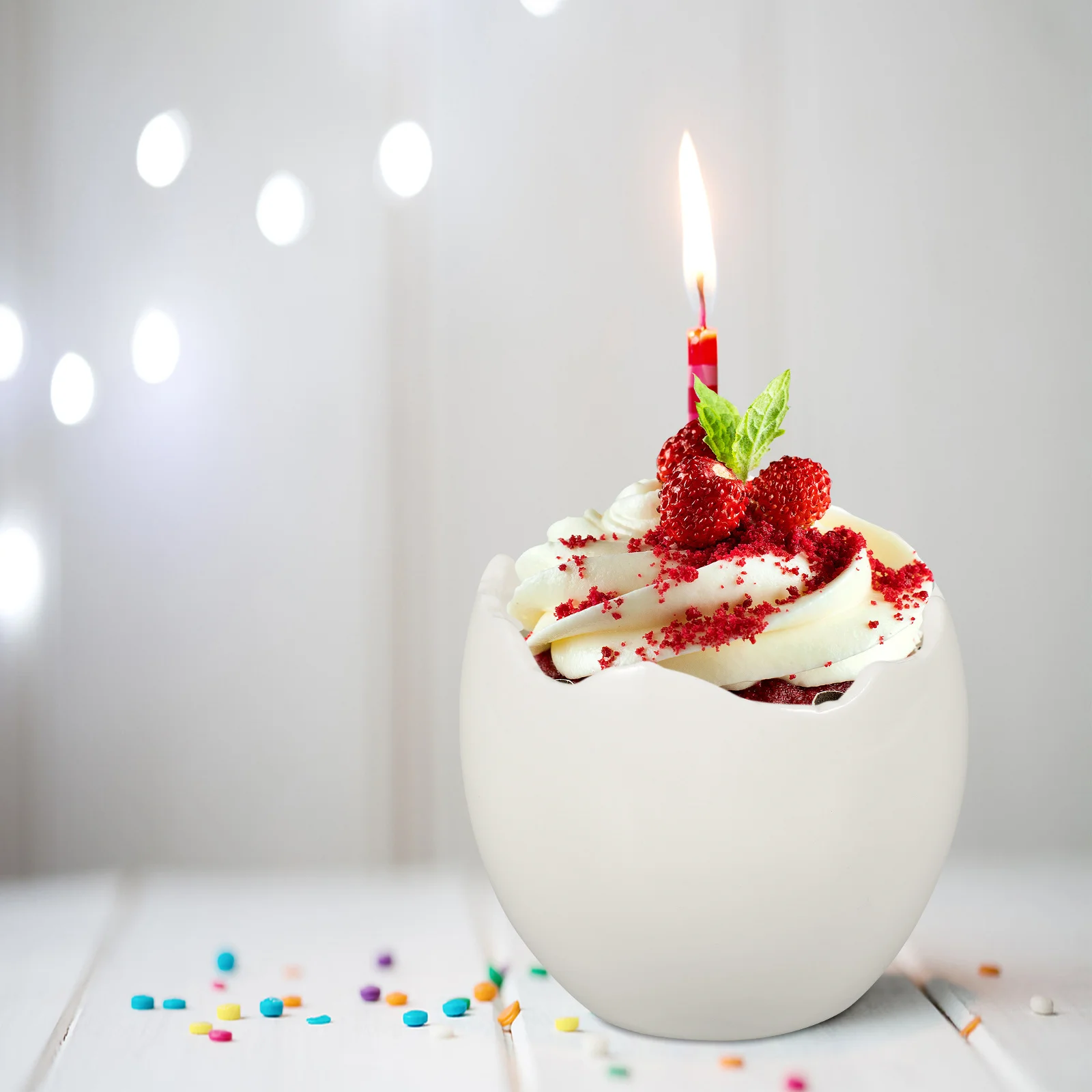 

Eggshell Shaped Dessert Bowl Ceramic Ice Cream Fruit Bowl Practical Wedding Banquet Decor Ceramic Dipping Bowls