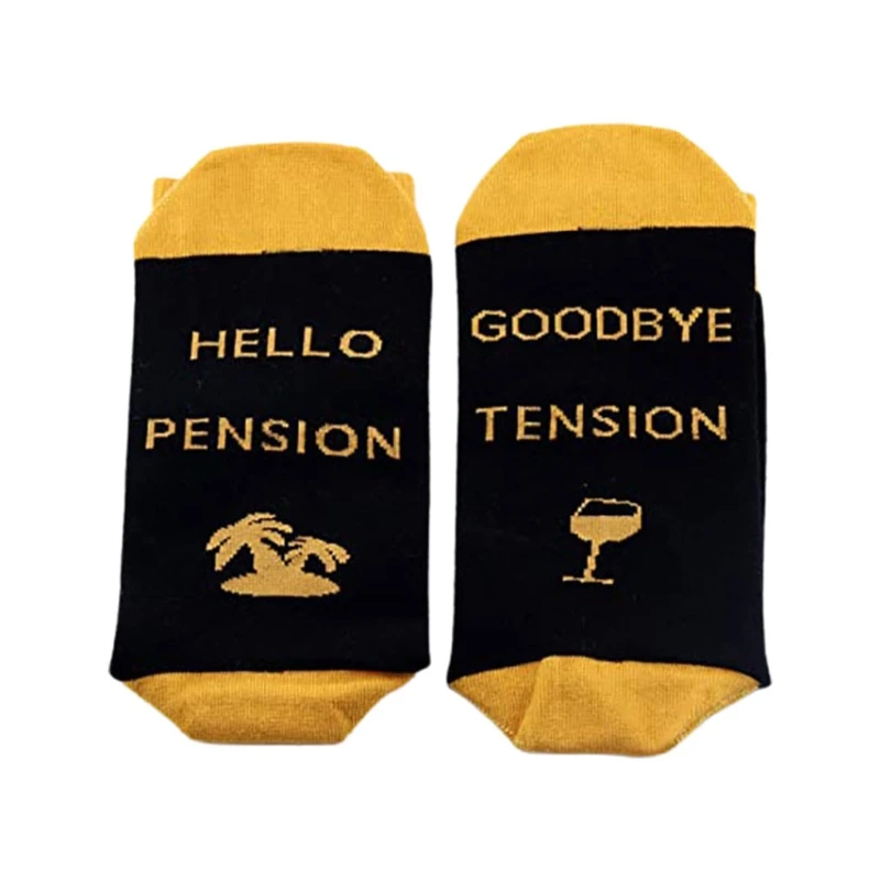 Funny Saying Crew Socks Dear Santa Hellow Pension Letters Print Stockings Gift