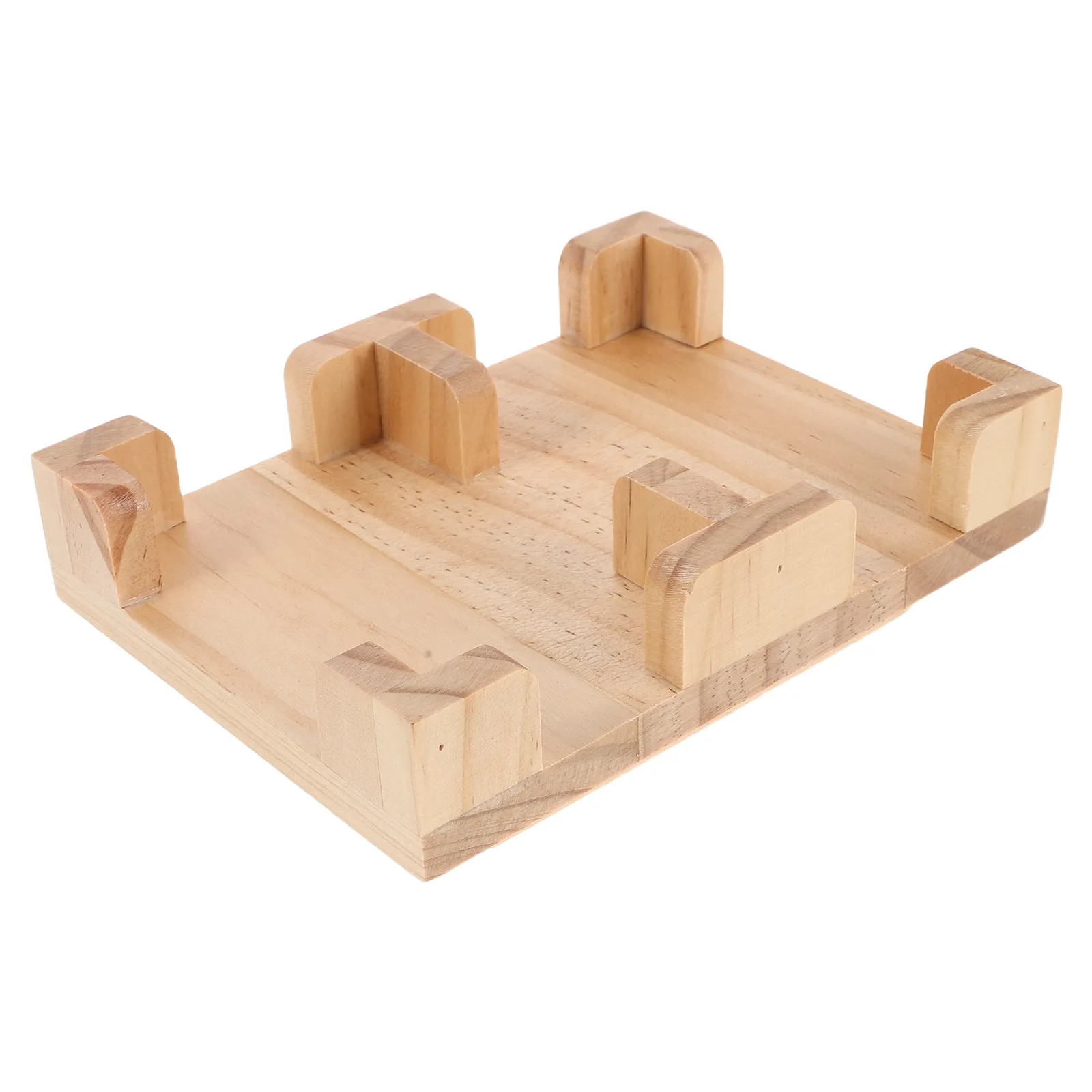 Wood Playing Card Holder Rotating Game Tray 360 Degree Stable Poker Card Organizer Natural Wood Canasta Accessories view 4