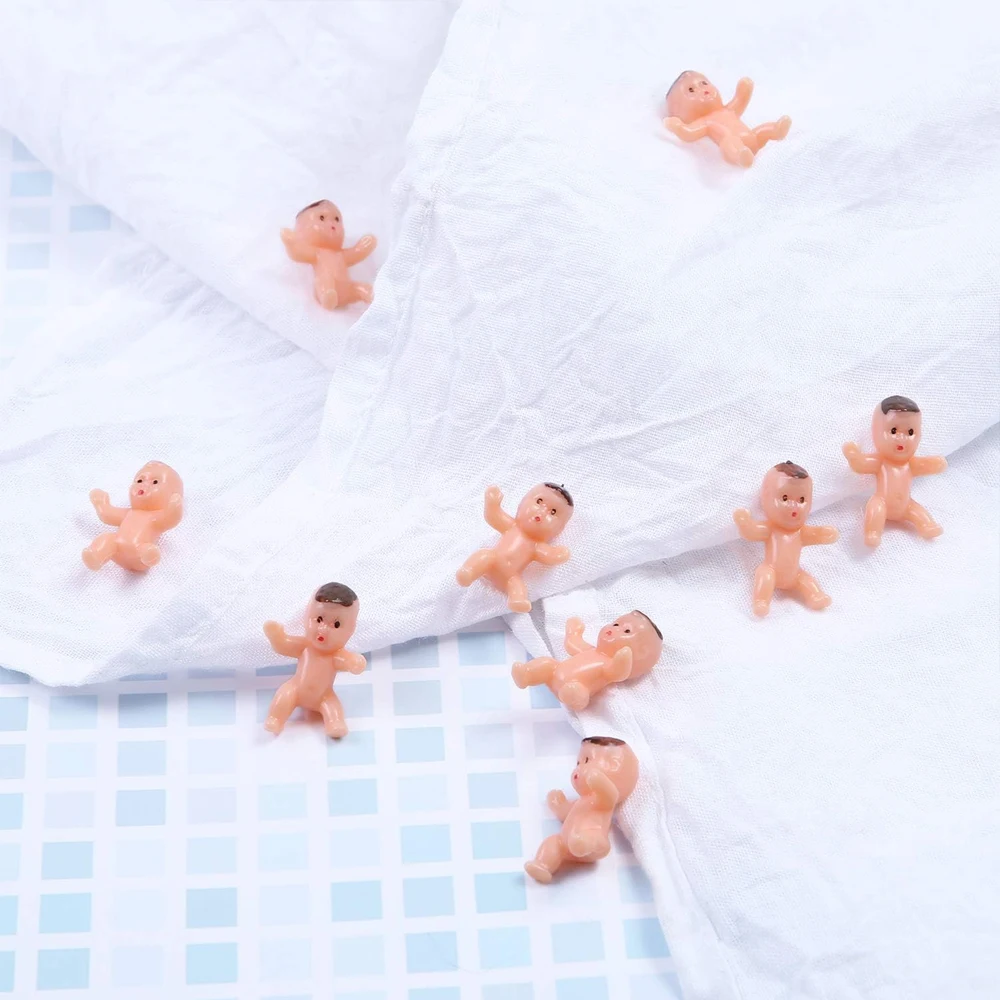 30/60/100Pcs Mini Plastic Babies for Baby Shower Ice Cube Game Tiny Baby for Baby Shower Gender Reveal Birthday Cake Party Favor