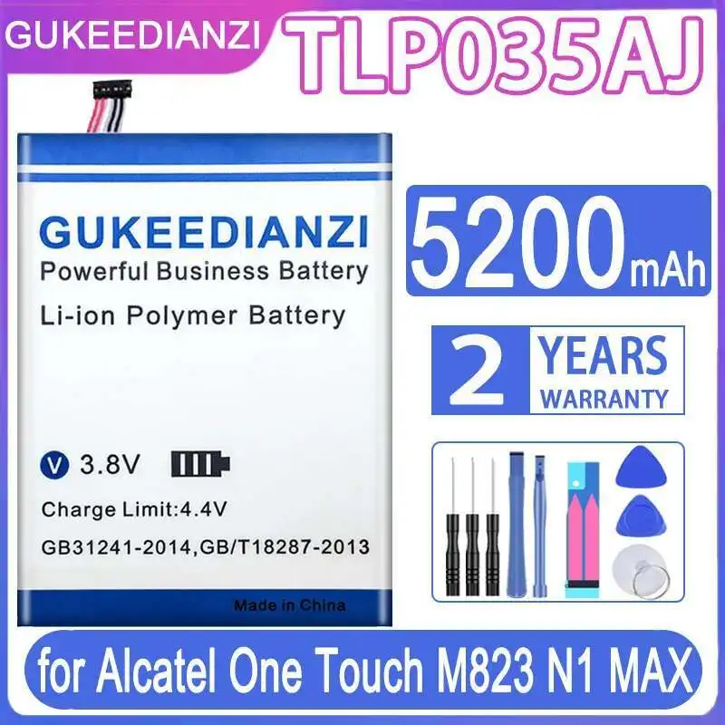 

Stable For Alcatel One Touch M823 N1 Max Premium Replacement 5200Mah TLP035AJ Mobile Phone Battery