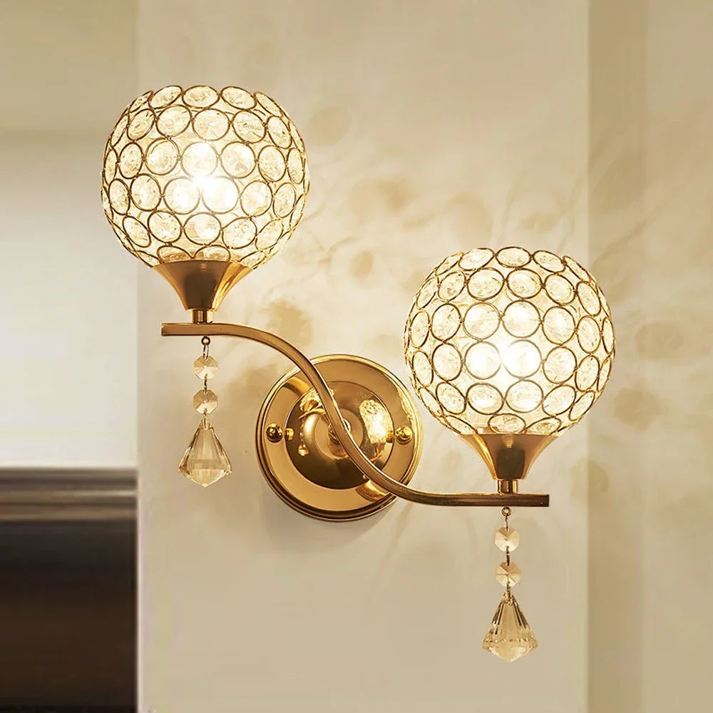 Modern Crystal Wall Lamp Creative Bedside  Lights Sconce Ceiling Lighting Fixture Home Living Room Bedroom Bathroom Decor