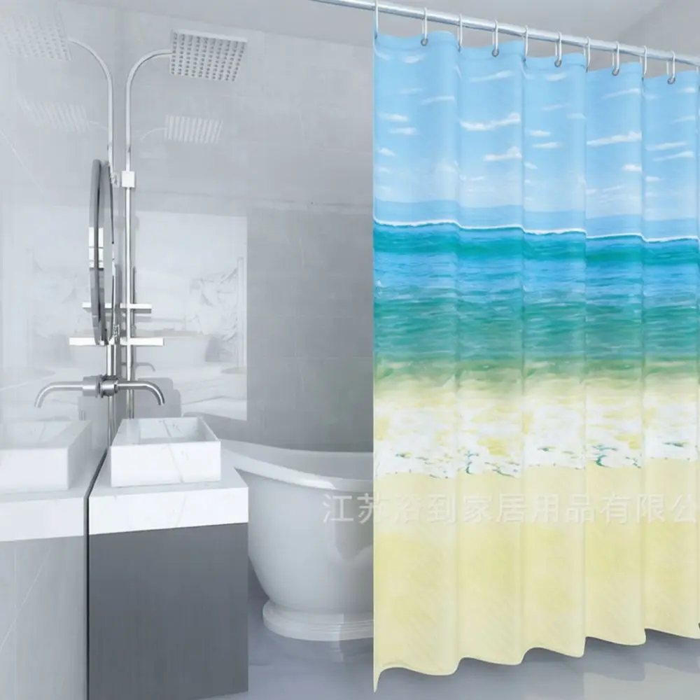 Waterproof PEVA Shower Curtain 3D Patterned Bathroom Partition Mildew Proof Bath Screen For Home Shower Enclosure