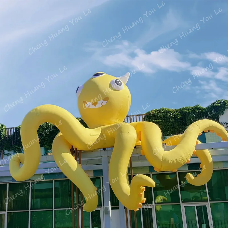 

Ocean inflatable octopus yellow three eyes octopus monster huge cartoon animal inflatable model building decoration