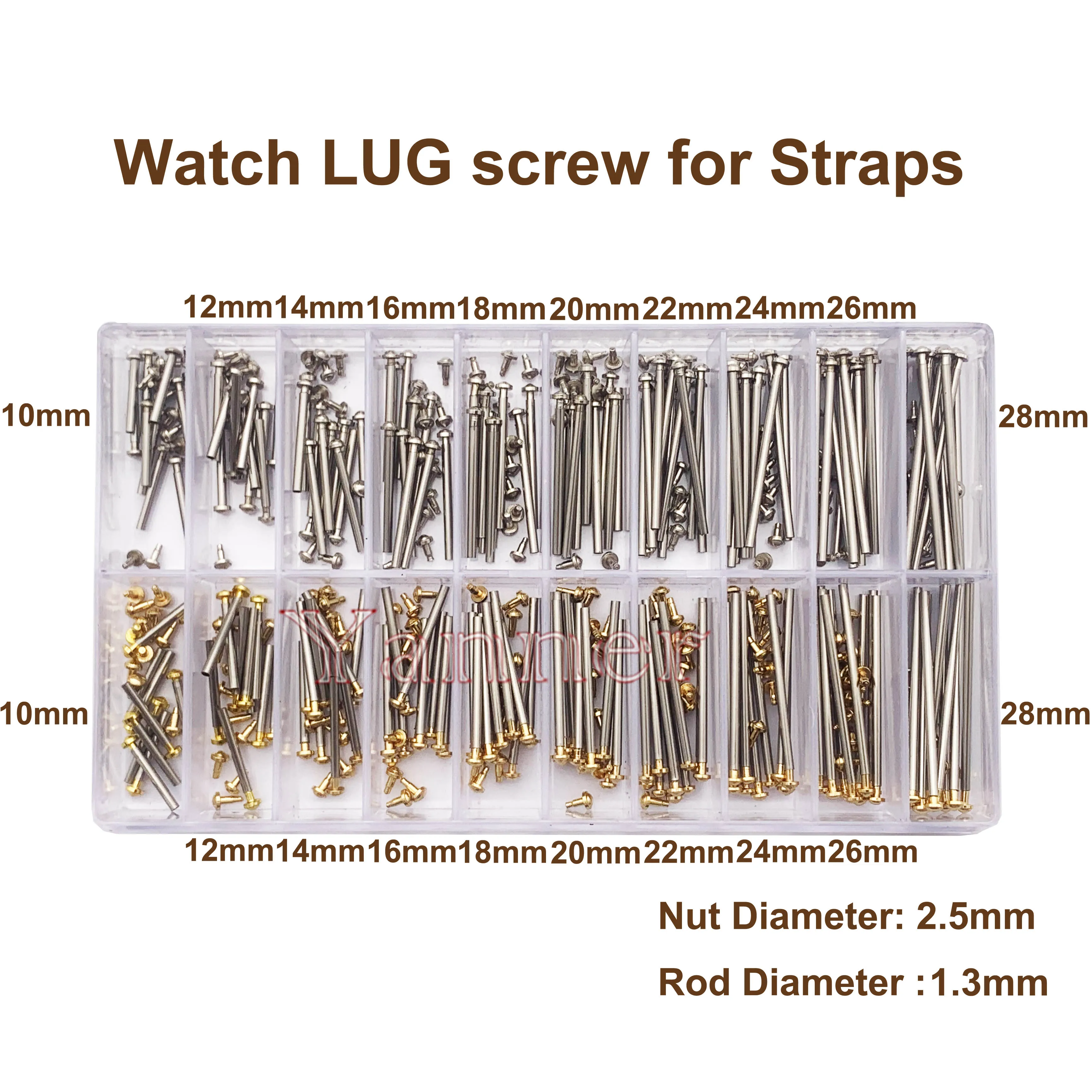 10 Size Stainless Steel Watch Band Spring Bar Strap Link Pins Repair Tool -- Watch Lug Screw 10 - 28mm