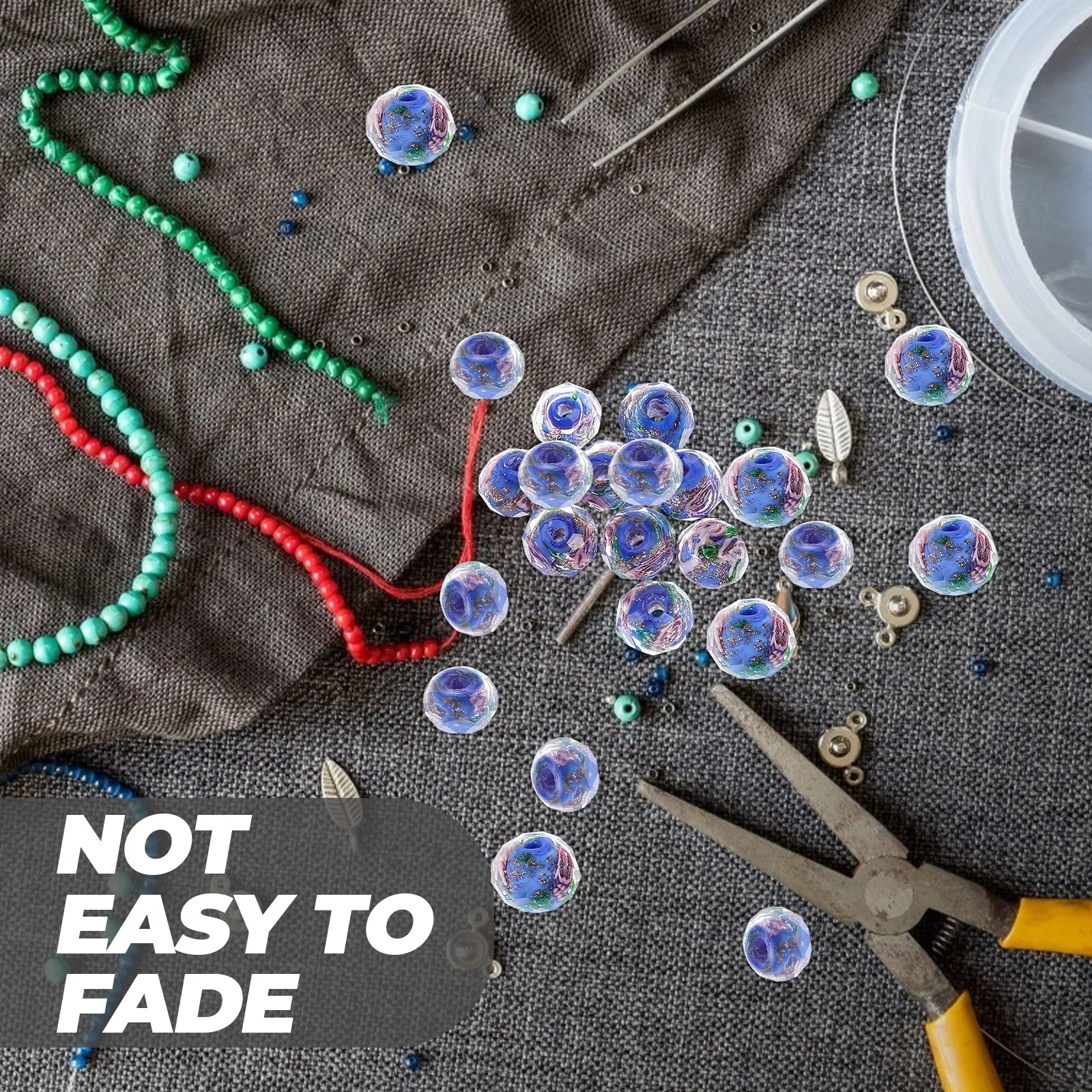 

40Pcs Pendant Accessories Multicolor Flower Pattern DIY Loose Beads for Jewelry Handcraft Necklace Bracelet Making