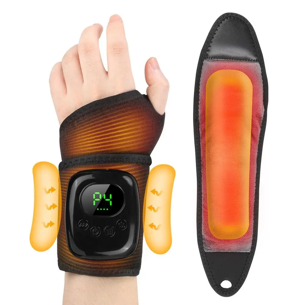 Heat Compress Cordless Hand Massager Multiple-Level Adjustable Pressure Kneading Rollers Electric Hand Massager