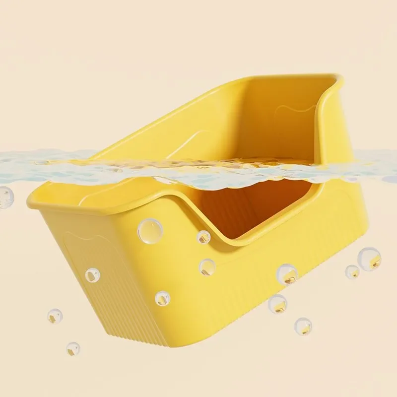 Large Capacity Cat Litter Box Semi-Closed Anti-Splash Design with Sand Leakage Board Easy Clean Pet Toilet for Multi-Cat Homes