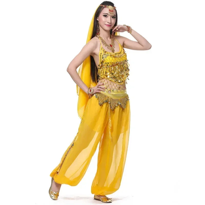 

4 Pieces Adult Belly Dance Costumes Sets Women Bollywood Costume Indian Bellydance Costume Oriental Tribal Arabic Egypt 10 Color