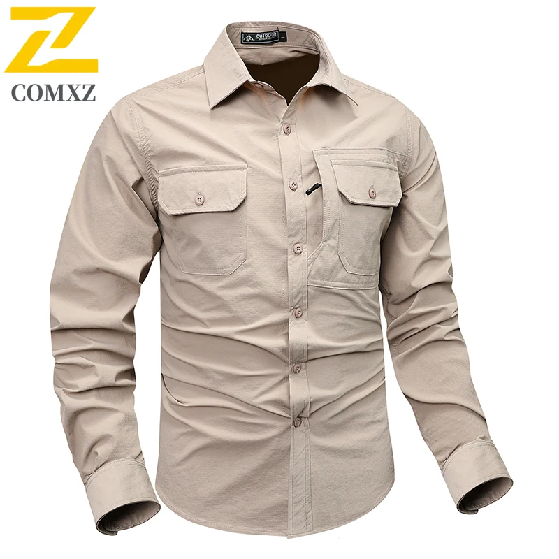 EiAO قميص التدريب في الهواء الطلق الرجال ربيع الخريف تمتد سريعة الجافة المشي لمسافات طويلة الرحلات ملابس العمل تنفس دائم الأداء الأعلى #3