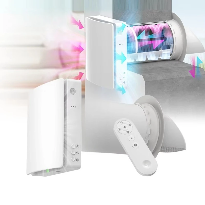 

Heat recovery ventilation wall-mounted reversible Ec fan 30m wireless control living room heat exchanger core air to air