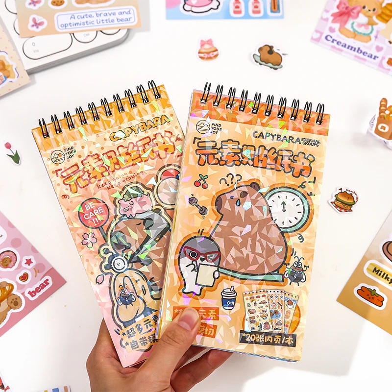 

20 листов Kawaii мультфильм Капибала высечки наклейки книга творческий справочник DIY украшения дневник материал для альбома наклейки для скрапбукинга