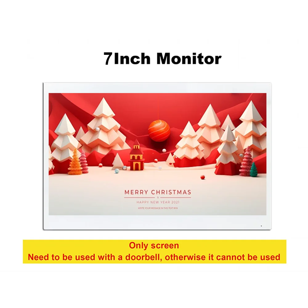 TUYA Smart 1080P 7 Inch  Color Touch Screen Wireless Wifi Video Doorbell Home Intercom Monitor Not a Set