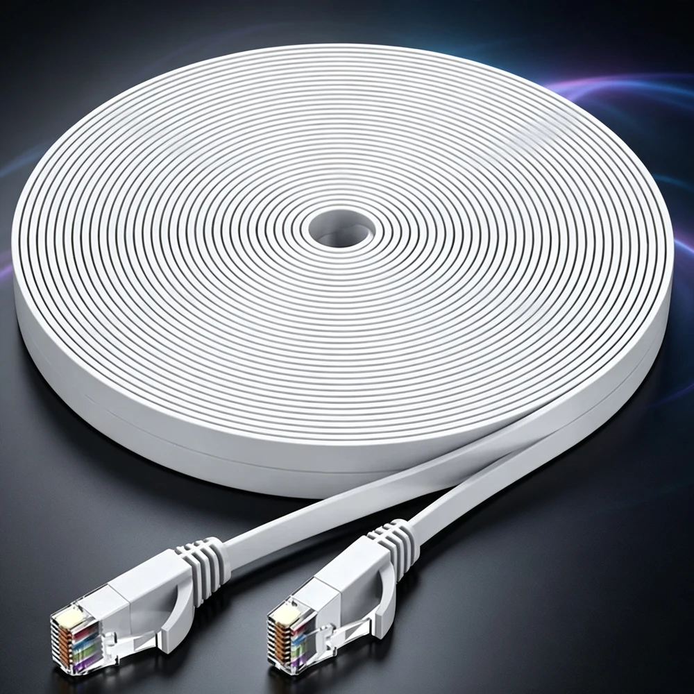 Cat 6 Ethernet Cable, Gigabit High Speed LAN Network Cord, Internet Patch Cable, Supports Cat6 Standard for Router, Modem, PC