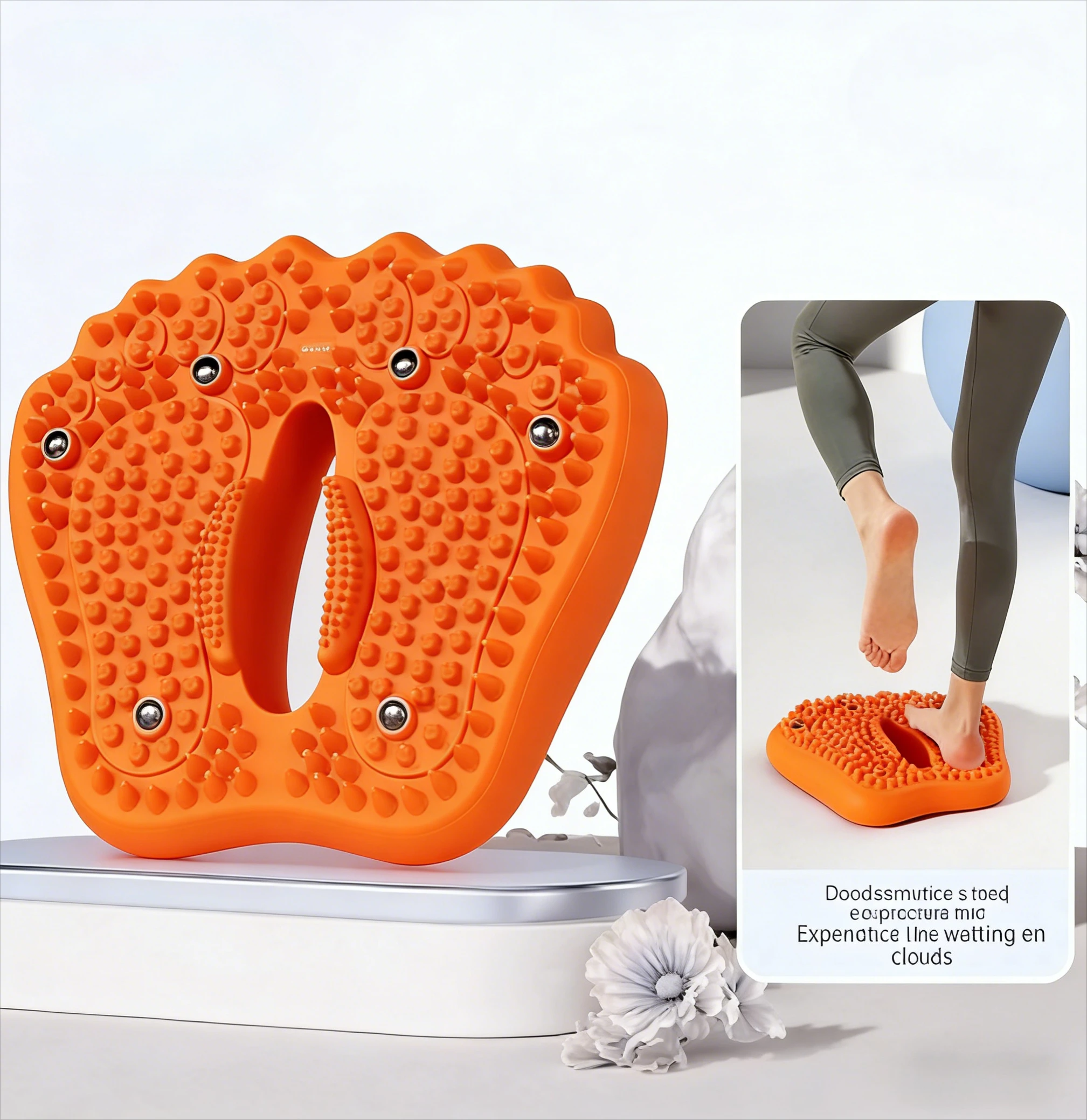 

Набор из 2 шт. Надувной массажер для ног с акупрессурой, противоскользящий, с сильными присосками, складной, портативный, с дренажными отверстиями